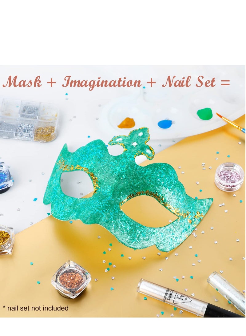 12PCS DIY White Masquerade Half Face Masks - Unpainted Plain Design for Parties, Crafts & Costumes - Image 5