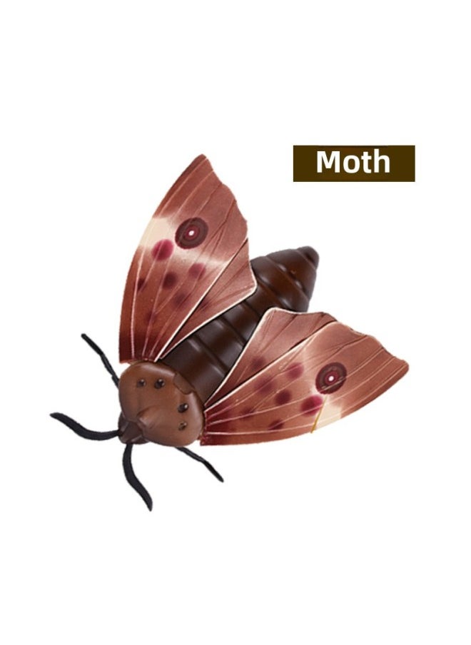 Realistic Remote Control Snake Prank Electric Scary Toy Insect Animal Shake Control Cockroach Centipede Novelty Gag Gift-Color:6662 Moth  - Image 1
