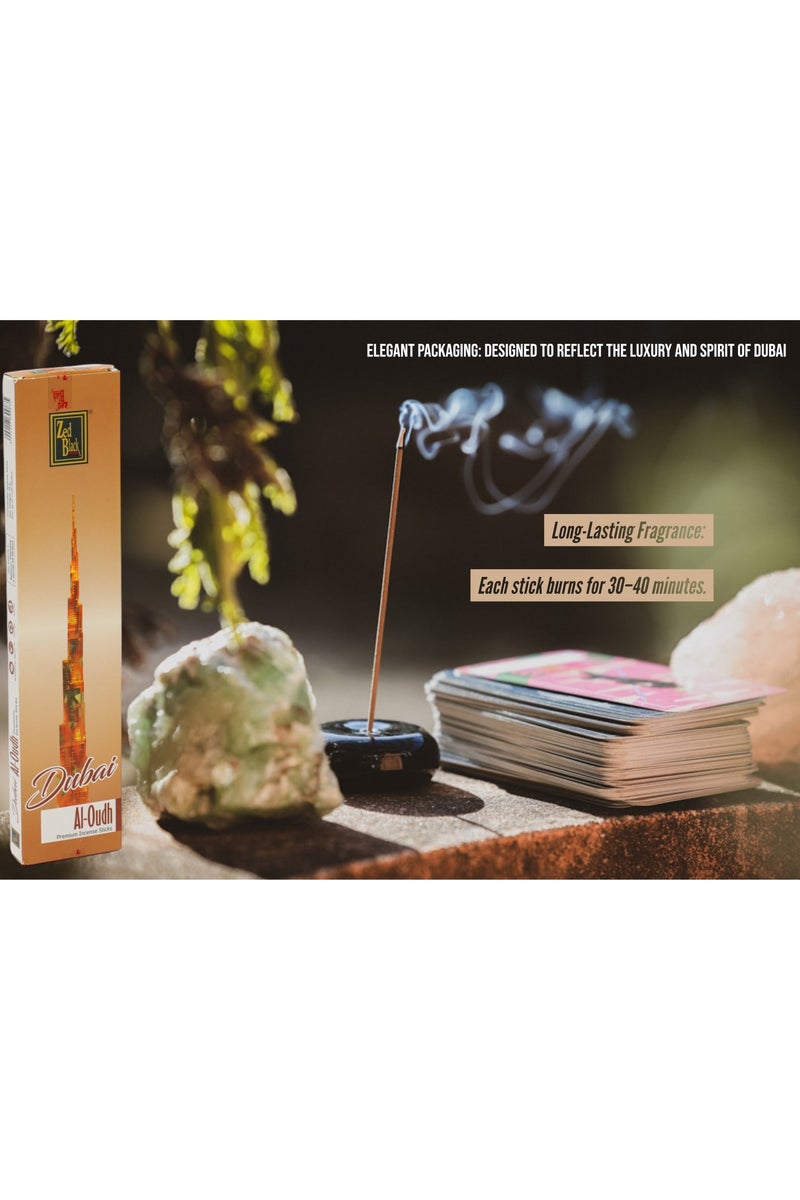 Zed Black Al-Oudh Premium Incense Sticks, Dubai Souvenir Gift Idea from UAE, Arabian Fragrance Bakhoor Oud Sticks for Office Home Yoga Meditation Relaxation, Presents for him her Women Men - Image 2