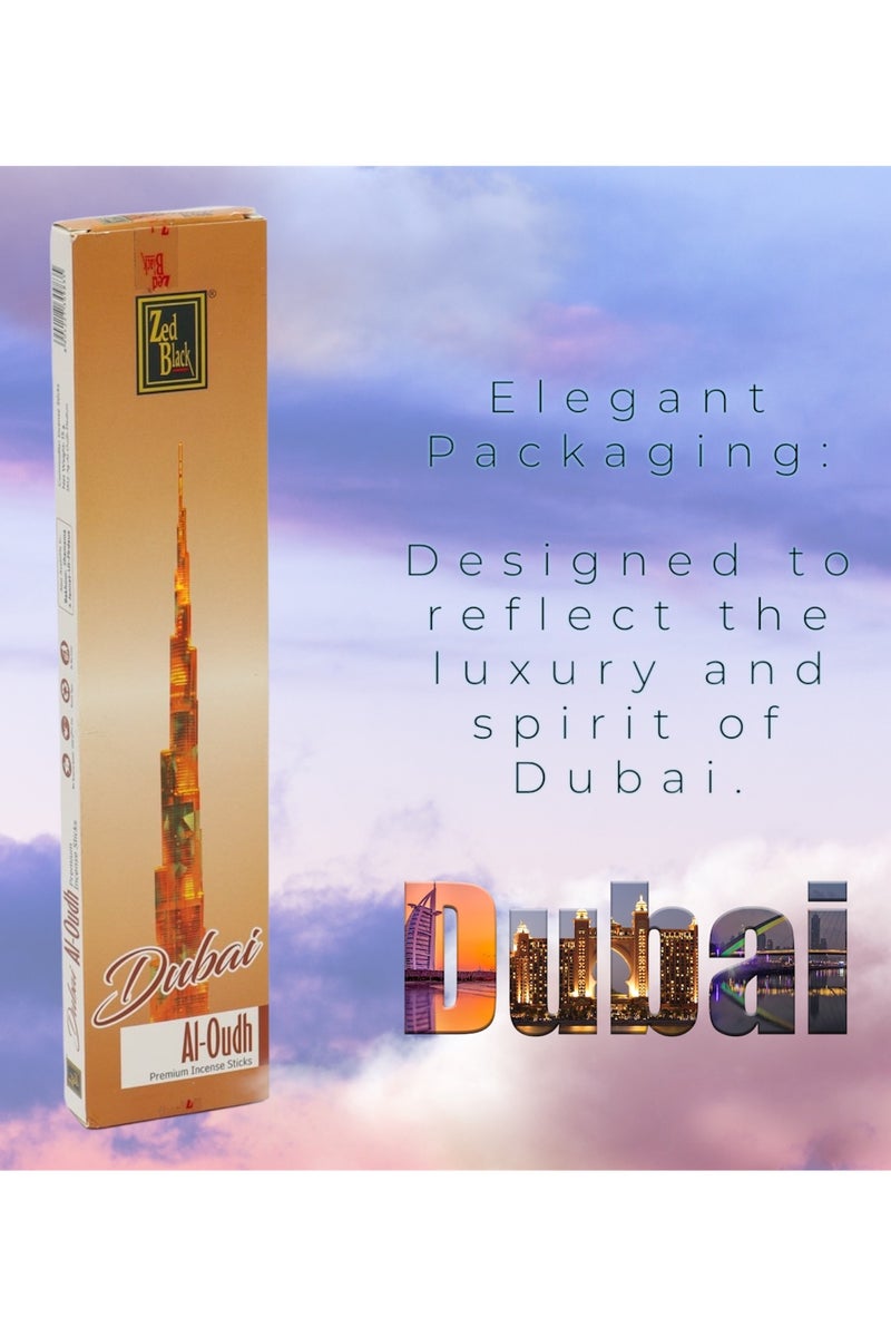 Zed Black Al-Oudh Premium Incense Sticks, Dubai Souvenir Gift Idea from UAE, Arabian Fragrance Bakhoor Oud Sticks for Office Home Yoga Meditation Relaxation, Presents for him her Women Men - Image 3