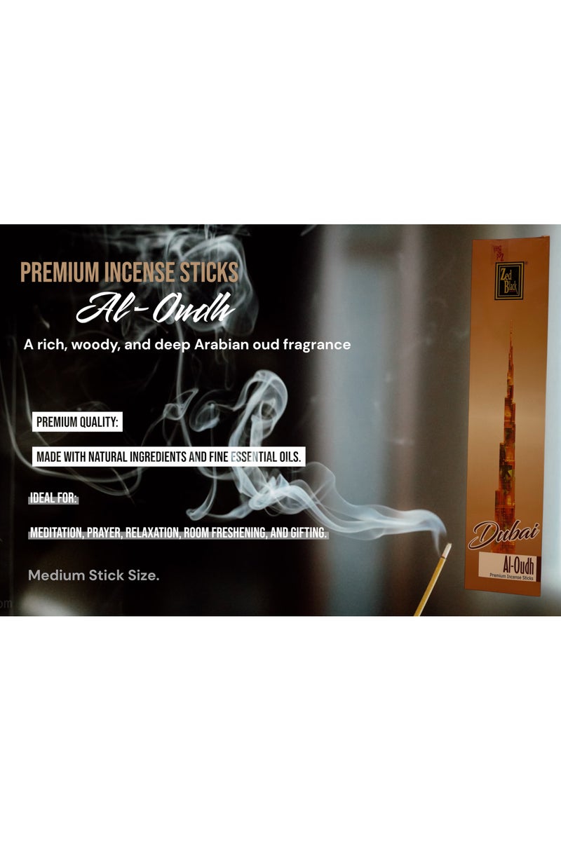 Zed Black Al-Oudh Premium Incense Sticks, Dubai Souvenir Gift Idea from UAE, Arabian Fragrance Bakhoor Oud Sticks for Office Home Yoga Meditation Relaxation, Presents for him her Women Men - Image 5
