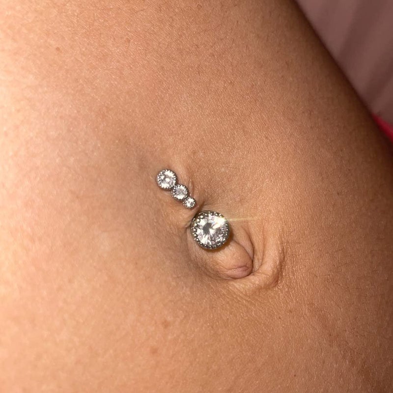 Longita belly button rings surgical steel belly brings for Women Heart Belly Piercing Jewelry - Image 4