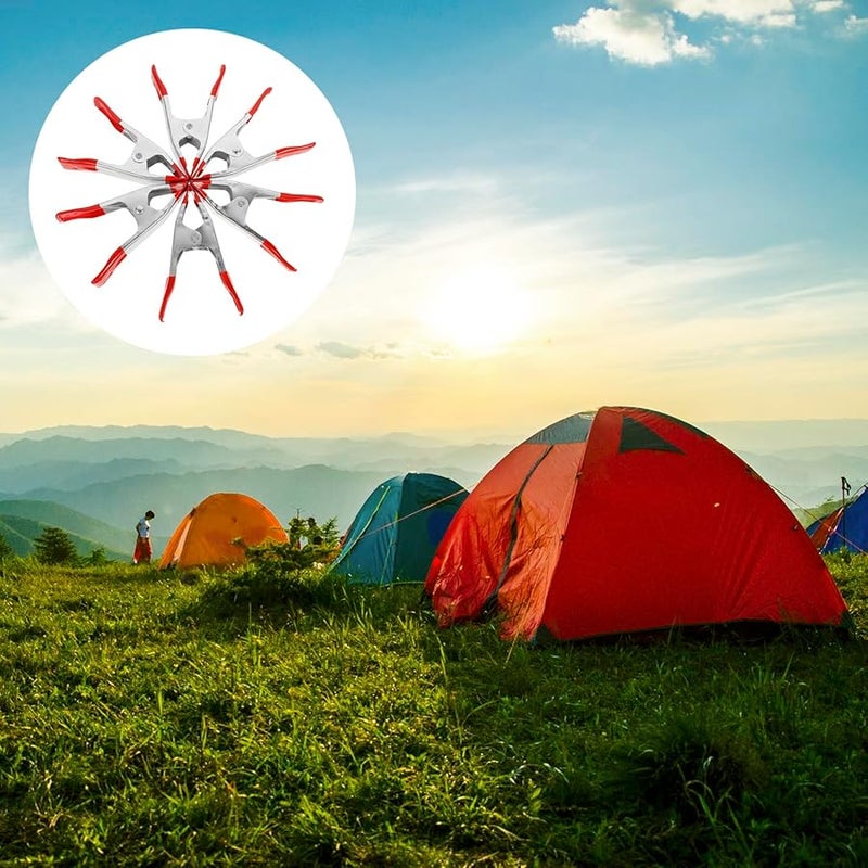 6 قطع من مشابك التمساح الفولاذية للأعمال الكهربائية والتخييم في الهواء الطلق والمظلات وأغطية القماش وحماية النباتات - Image 5