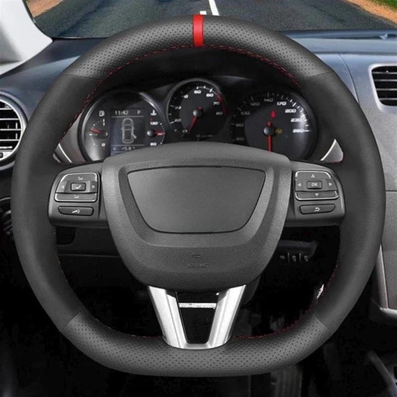 Wivplex Black Leather Steering Wheel Cover - Image 4