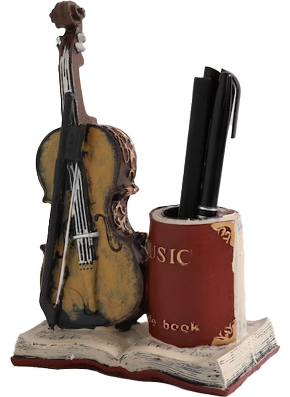 Keyfim Shop Decorative Violin Design Polyester Pencil Holder  - Image 1