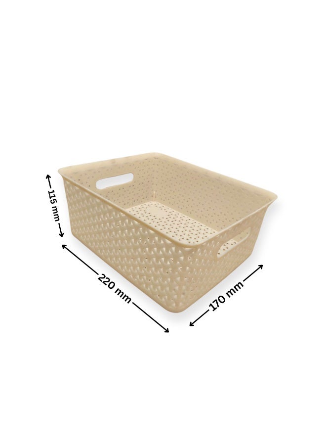 إس إن إتش مجموعة سلال تخزين من ٣ قطع | صناديق تنظيم بلاستيكية متعددة الاستخدامات بمقابض | حاويات أرفف مستطيلة قابلة للتكديس للمطبخ، والثلاجة، والحمام، والمخزن، والمكتب، والمنزل - Image 5