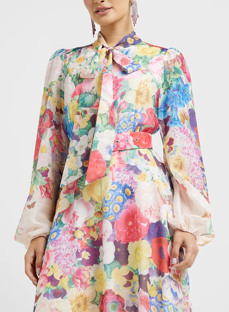 Khizana Floral Chiffon Maxi Dress