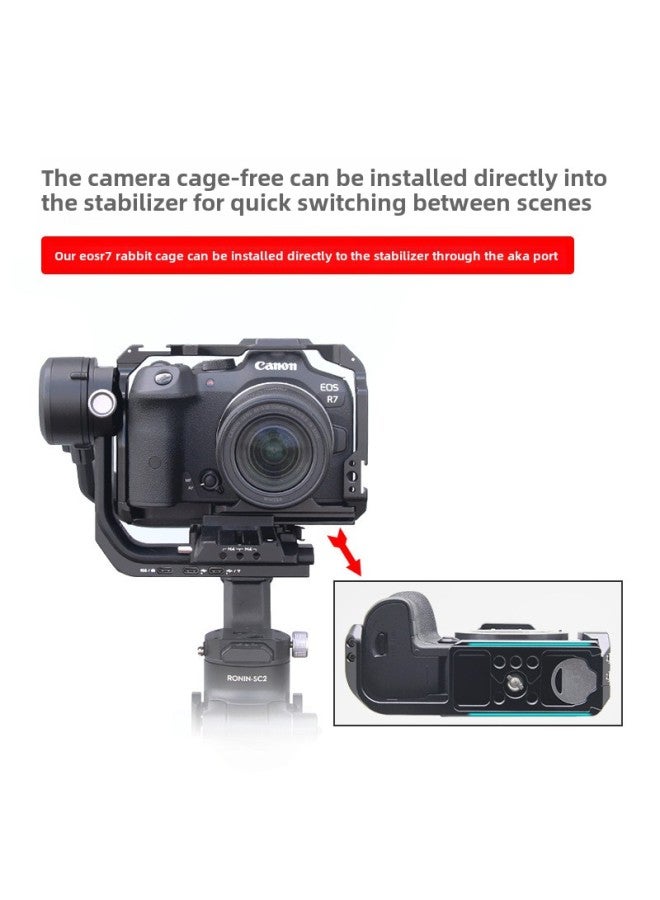 Metallic Stabilizer Stand Compatible With Canon EOS R7 Camera Rabbit Cage Cold Boot Extension Vertical Photography Bracket-Color:For Canon EOS R7 Camera Rabbit Cage  - Image 4