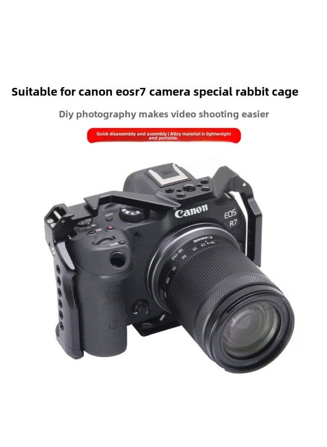 Metallic Stabilizer Stand Compatible With Canon EOS R7 Camera Rabbit Cage Cold Boot Extension Vertical Photography Bracket-Color:For Canon EOS R7 Camera Rabbit Cage  - Image 3