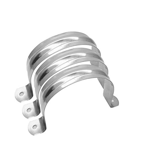 NGe 3Pcs 4 inches Two Hole stainless steel U-shaped pipe card for Pipe, Greenhouse AssemblyFixing on Various Surfaces and Support Structures - Image 1
