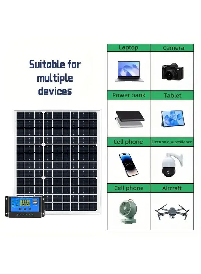 20W DC Solar Panel Kit 100A Controller 12V 18V 24V USB 5V Charger For Camping Car Outdoor - Image 4