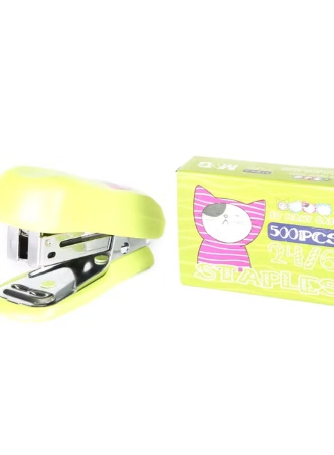 M&G Chenguang So Many Cats Mini Stapler 24/6 Stapler Set with Pack of Stapless - 1pcs - No:ABS916S6 - Image 2