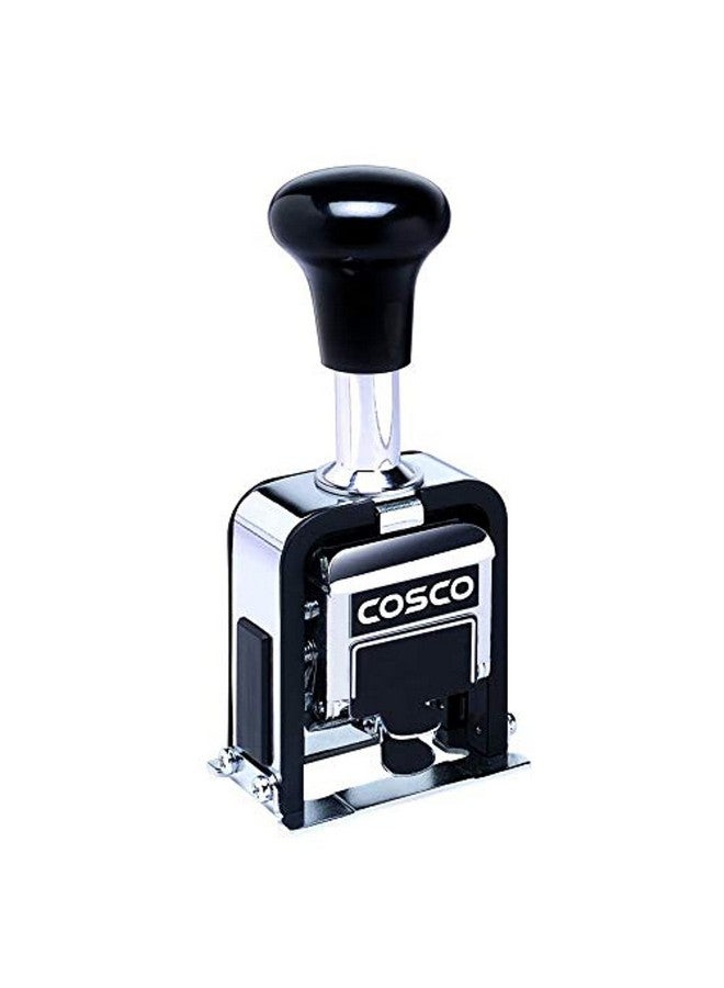 COSCO 2000PLUS Automatic Numbering Machine, 6 Wheels, Self-Inking, Black 0.75 x 0.25 - Image 1