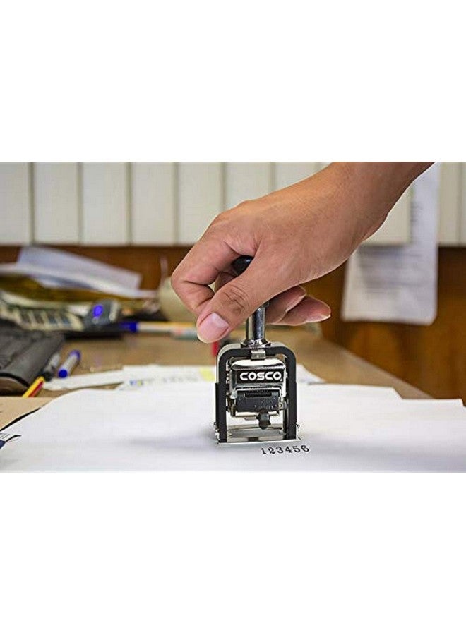 COSCO 2000PLUS Automatic Numbering Machine, 6 Wheels, Self-Inking, Black 0.75 x 0.25 - Image 4