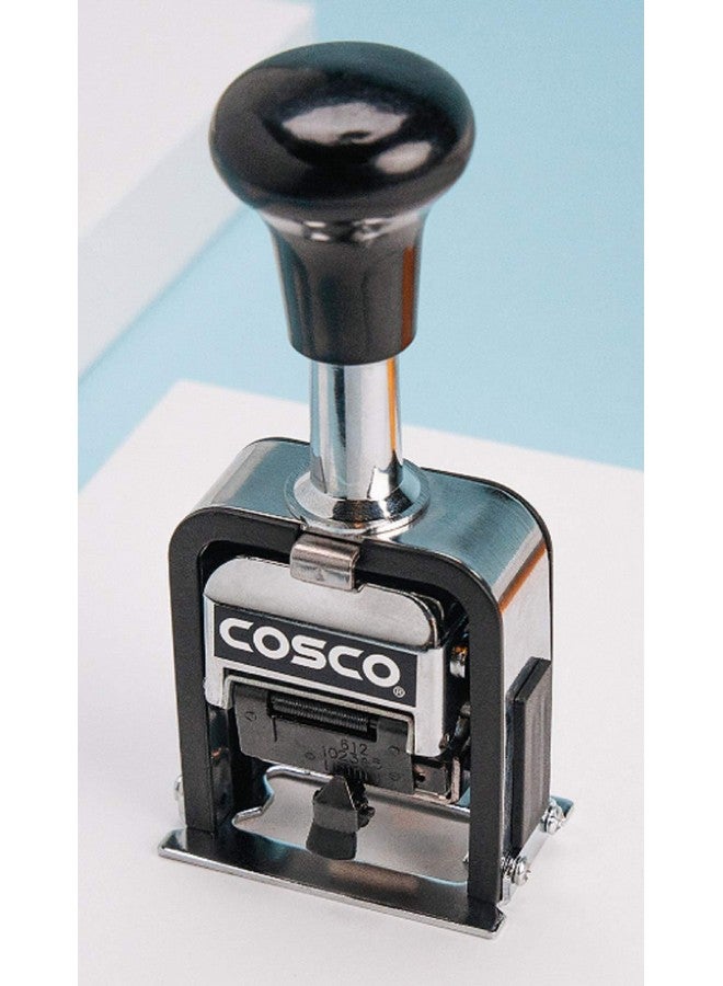 COSCO 2000PLUS Automatic Numbering Machine, 6 Wheels, Self-Inking, Black 0.75 x 0.25 - Image 2
