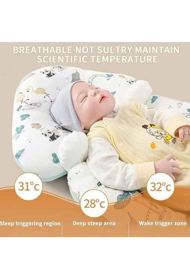 KCDMBUE Newborn Pillow,Baby's Head Shaping Pillow, Sleep Shaping Pillow and Neck Support Baby Memory Foam Pillow With Adjustable Height Breathable for Sleeping Ergonomic Design Washable  - Image 3