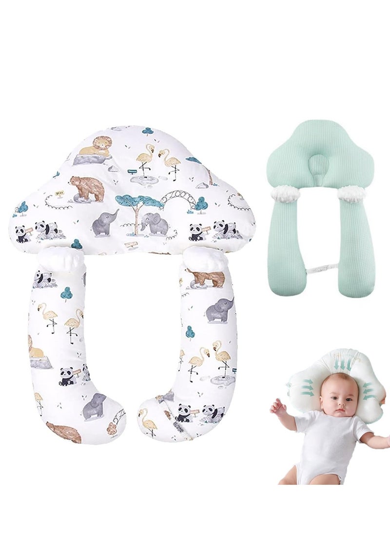 KCDMBUE Newborn Pillow,Baby's Head Shaping Pillow, Sleep Shaping Pillow and Neck Support Baby Memory Foam Pillow With Adjustable Height Breathable for Sleeping Ergonomic Design Washable  - Image 1