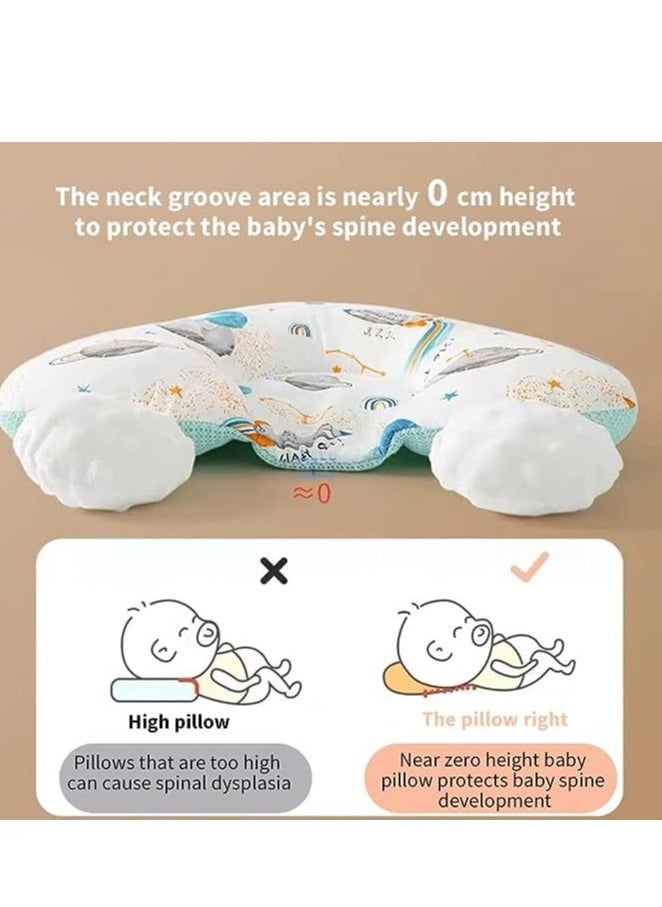 KCDMBUE Newborn Pillow,Baby's Head Shaping Pillow, Sleep Shaping Pillow and Neck Support Baby Memory Foam Pillow With Adjustable Height Breathable for Sleeping Ergonomic Design Washable  - Image 2