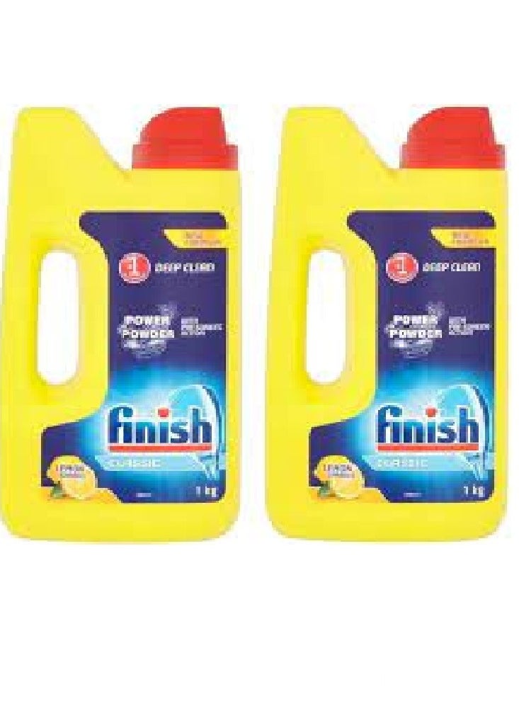 Finish - Finish Dishwashing Powder Lemon Scent - 1kg 2pcs - Image 1