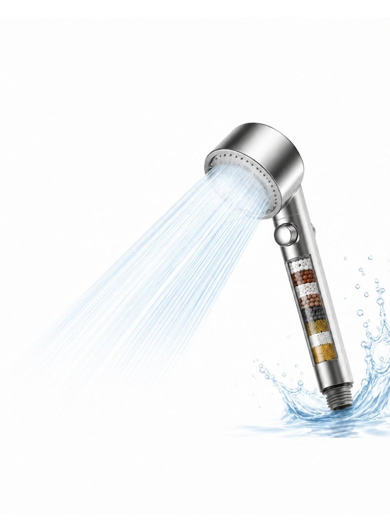 Premium High-Pressure Filtered Shower Head | Built-in Hard Water Filter with 3 Spray Modes & One-Touch Pause Button | 2-in-1 Handheld Shower & Bathroom Cleaning Jet - Image 1