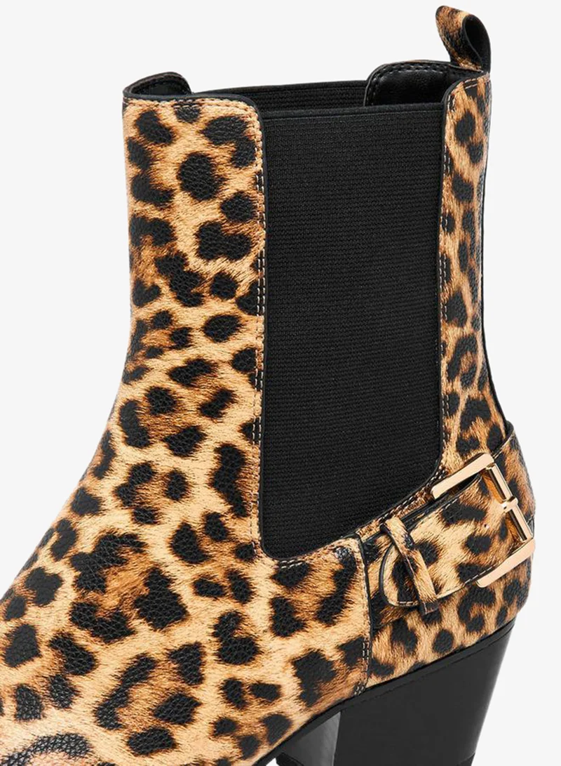 Celeste BROWN Women's Slip-On Ankle Boots with Block Heels for Women | Best Price UAE