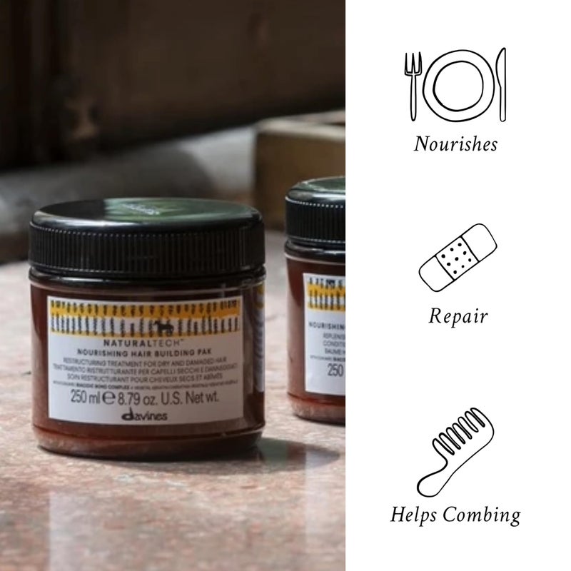 Davines Naturaltech NOURISHING Hair Building Pack, Restructure The Hair Shaft While Adding Shine And Body, 8.79 oz. - Image 3