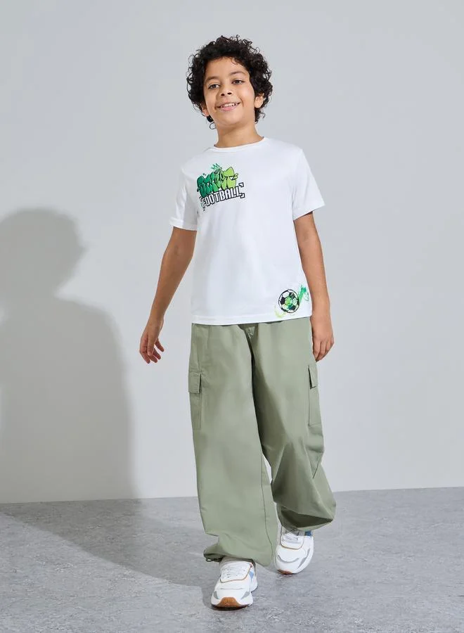 Styli Teen Boys White Graphic Print Relaxed T-Shirt