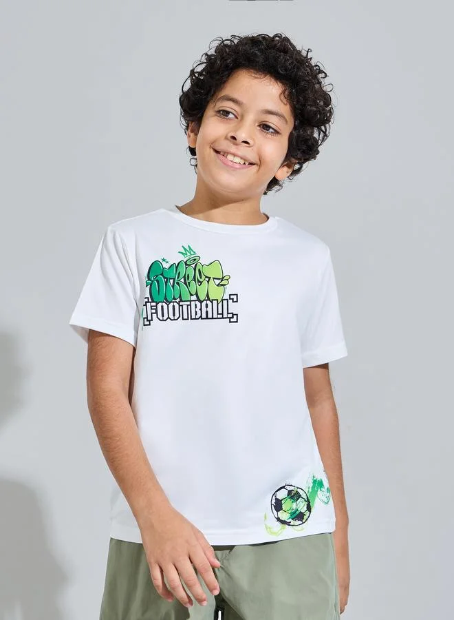 Styli Teen Boys White Graphic Print Relaxed T-Shirt