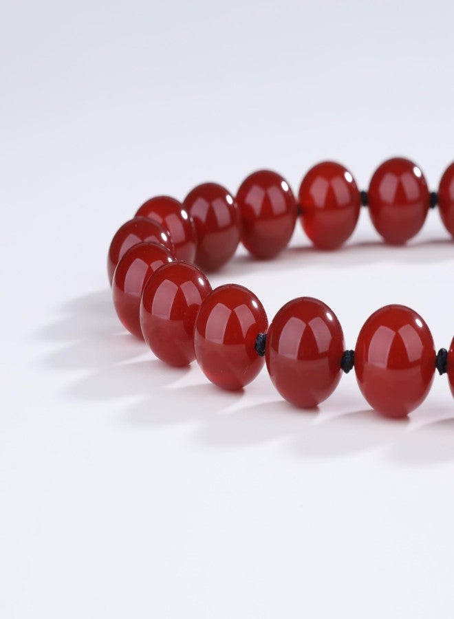 GAVU 14mm Beaded Choker Necklace for Women, Natural Gemstones Red Carnelian Necklace for Women 16.5" - Image 4