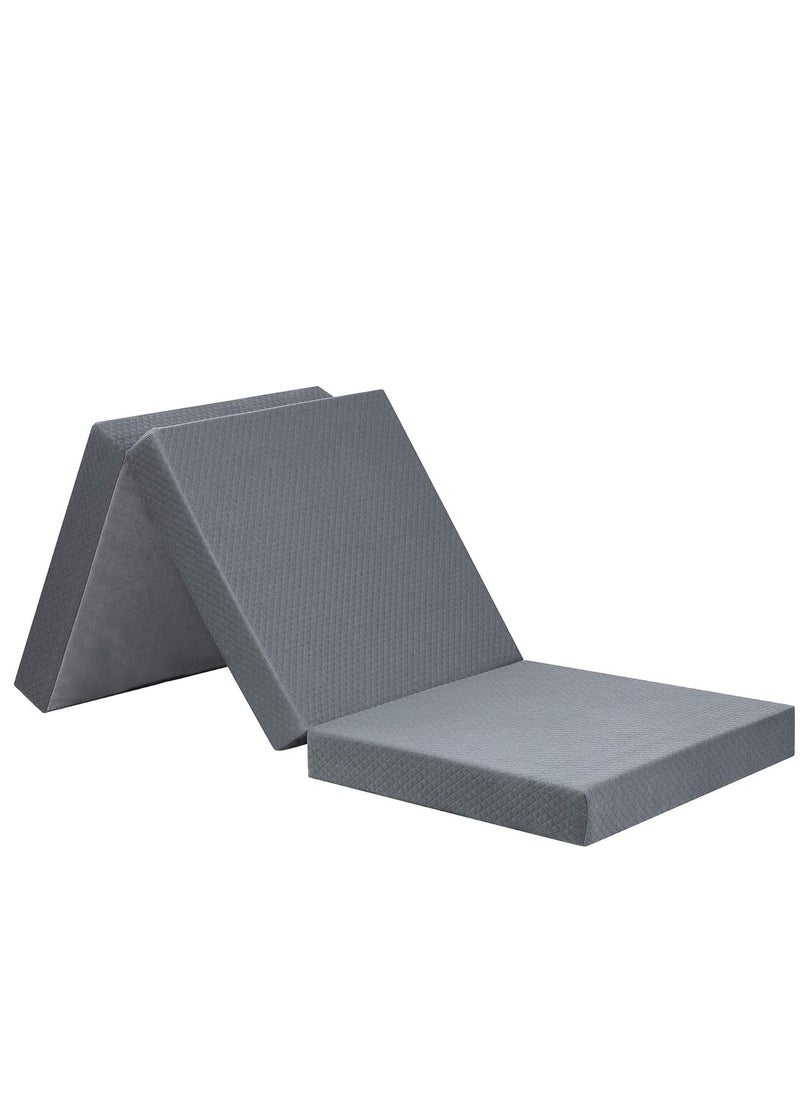 VITAL - VITAL Tri-Folding Memory Foam Topper 4 Single Size Play Mat Foldable Bed Guest Beds Portable Bed - Image 1