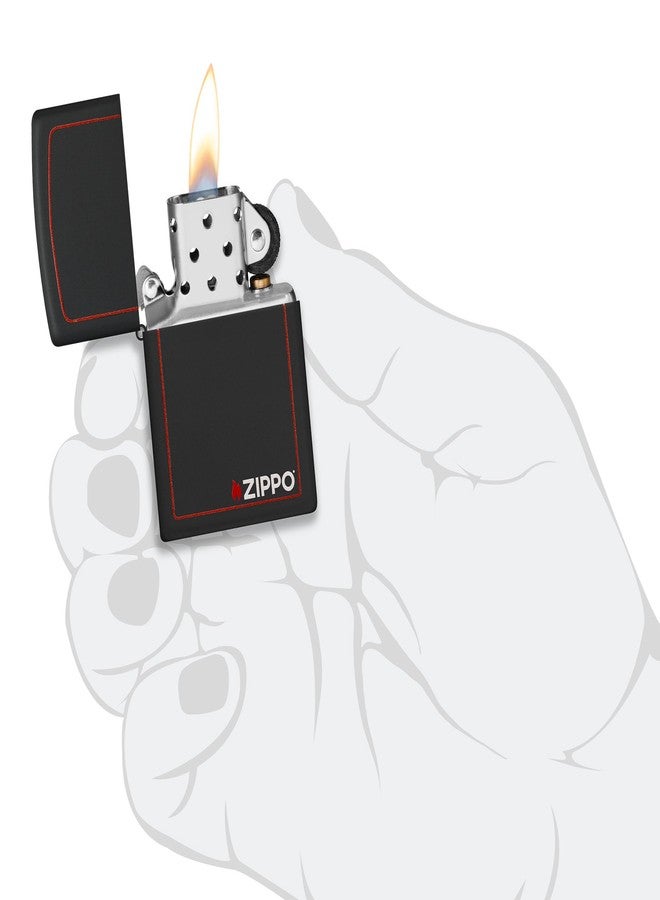 Zippo •218ZB Black Matte, W/Zippo & Border - Image 5