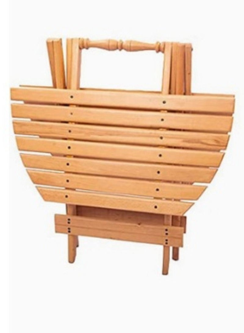 Foldable Wooden Table Beige - Image 2