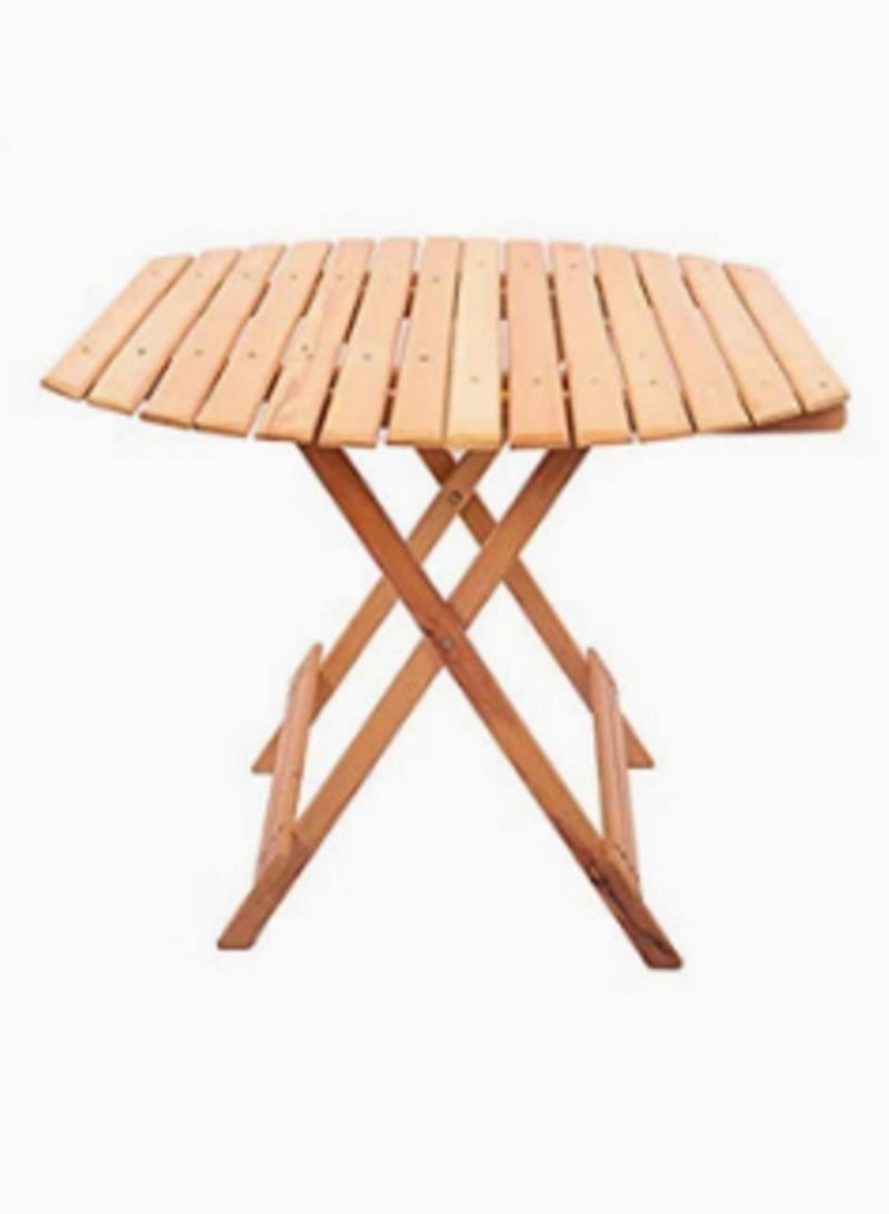 Foldable Wooden Table Beige - Image 1