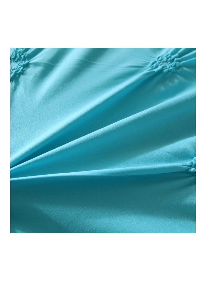 NIBEMINENT 3-Piece Silk Flower Design Bedding Set Polyester Blue Single - Image 2