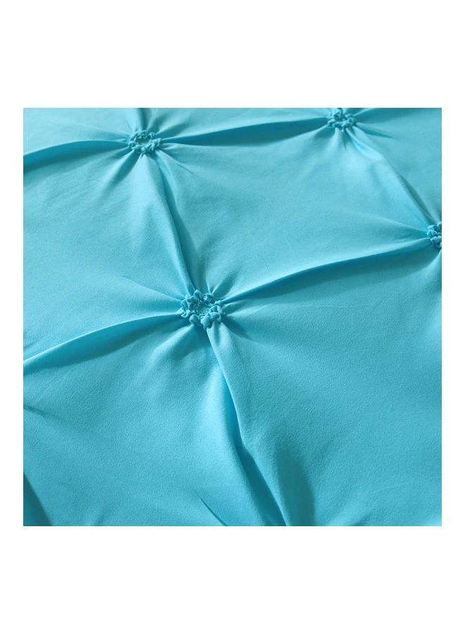 NIBEMINENT 3-Piece Silk Flower Design Bedding Set Polyester Blue Single - Image 3