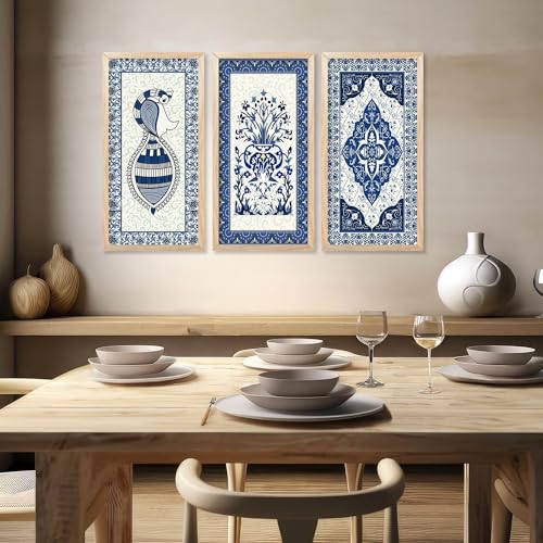 walllane Traditional Indian Art Pichwai Wall Hanging Paintings | Painting for wall Decoration | Traditional Indian Art Pichwai Wall Décor Paintings Set of 3 (10x19 inch, J) - Image 3