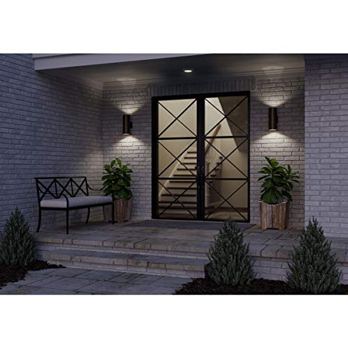 Progress Lighting 5-Inch Cylinder Outdoor Wall Sconce, 2-Light Modern Wall Mount Up and Down Lights, Interior and Exterior Lighting for Home or Porch, Aluminum Construction, Antique Bronze (P5675-20) - Image 5