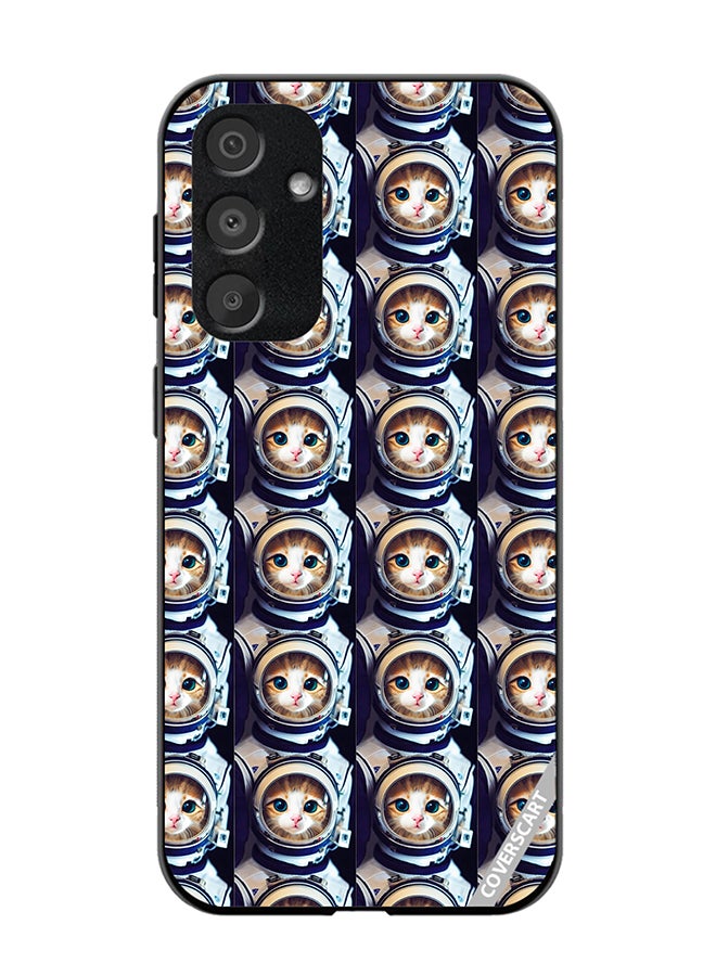 Protective Case Cover For Samsung Galaxy A15 Cat Face Inside Astronauts Helmet Pattern Design Multicolour