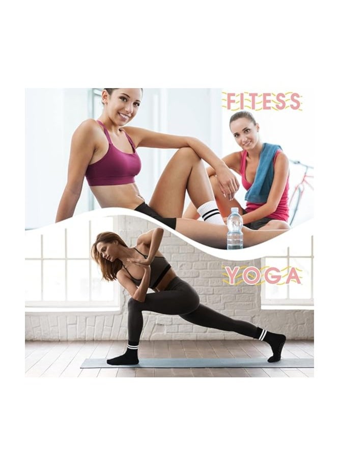 Halamine 3 Pairs Yoga Socks For Women，Non Slip Socks Pilates Socks For Yoga,Pilates， Ballet, Dance，white，black，pink  - Image 4
