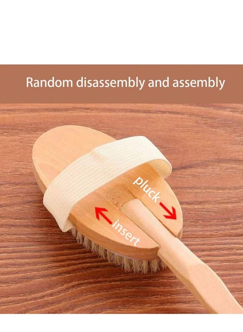 Shein Natural Bristle Bath Brush with Detachable Handle – Back Scrubber & Body Exfoliator - Image 4