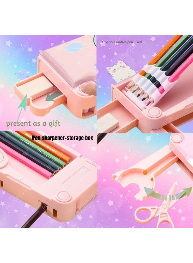 PLUSPOINT Unicorn Multifunctional Pencil Box for Kids, Unicorn Theme Pencil Case, Magnetic Pencil Box,Pop up Pencil Box with Buttons, Unicorn Theme Return Gifts for Kids,Boys & Girls - Image 5