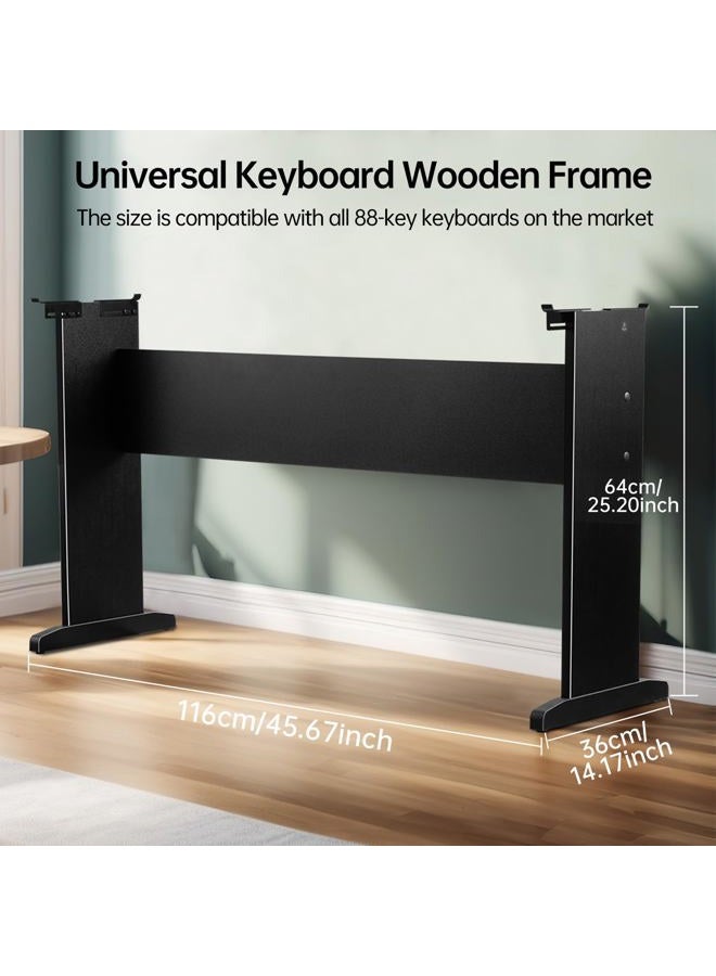 AODSK Digital Piano Universal Wood Stand,Adjustable Width Digital Piano Stand - Sturdy, Non-Slip, Scratch-Proof Design, Fits Multiple Keyboards - Image 3