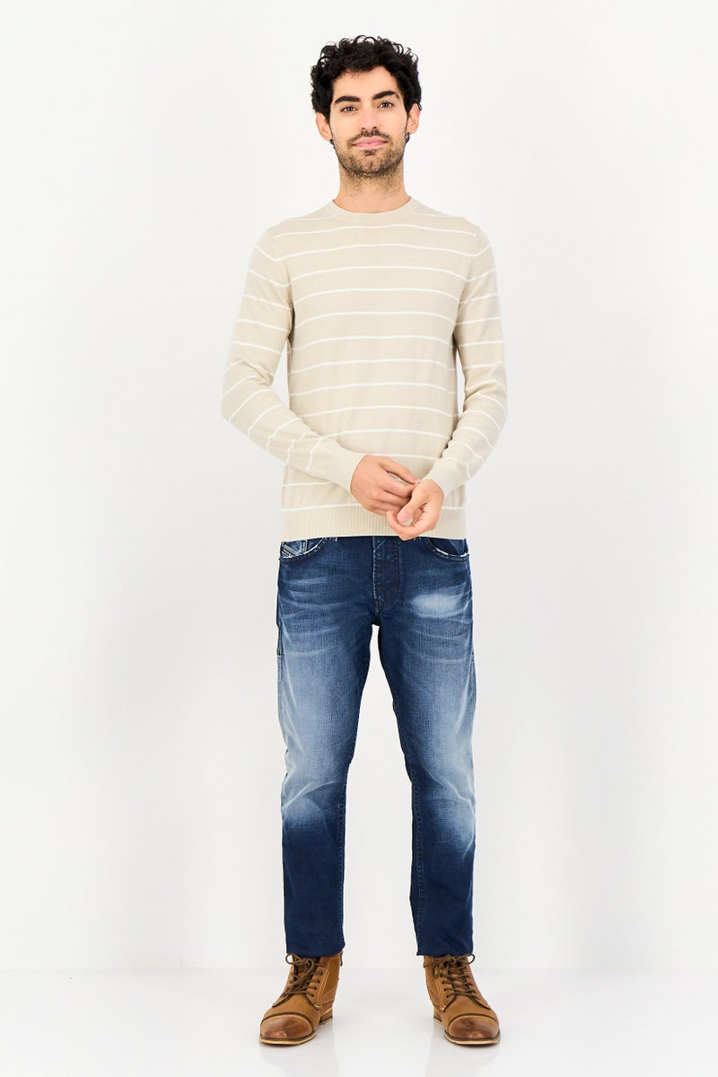 Celio Men Crew Neck Textured Long Sleeve Sweater, Multicolor - Image 4