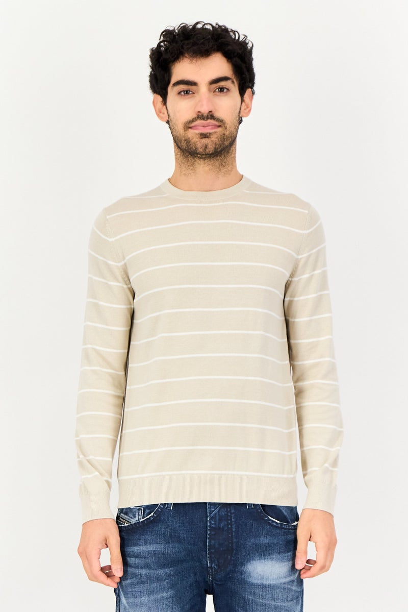Celio Men Crew Neck Textured Long Sleeve Sweater, Multicolor - Image 1