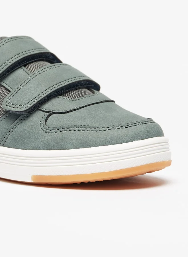 جونيورز Boys Textured Sneakers with Hook and Loop Closure