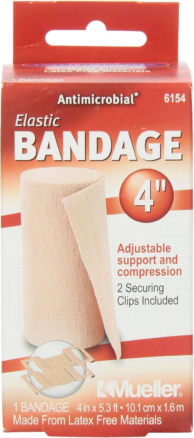 MUELLER Sports Medicine Elastic Bandage, All-Purpose Support Wrap, Self Adhesive Bandage Wrap, Athletic Compression Sleeve for Injuries and Pain Relief, Beige