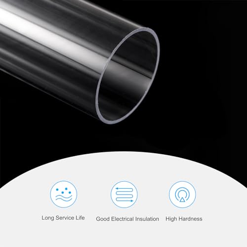 MECCANIXITY Plastic Pipe Rigid Polycarbonate Round Tube Clear 1.85"(47mm) ID 2"(50mm) OD 14" (350mm) High Impact for Lighting, Models, Water Plumbing - Image 3