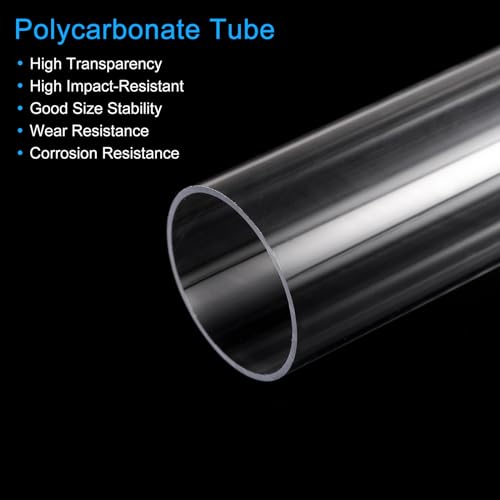 MECCANIXITY Plastic Pipe Rigid Polycarbonate Round Tube Clear 1.85"(47mm) ID 2"(50mm) OD 14" (350mm) High Impact for Lighting, Models, Water Plumbing - Image 4