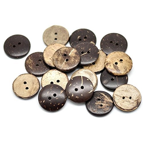 Generic 100pcs Big Large 15mm 2 Hole Natural Coconut Buttons Sewing Buttons CT0108 - Image 1