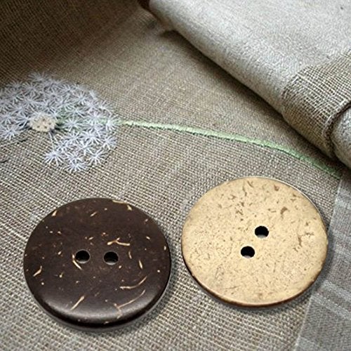 Generic 100pcs Big Large 15mm 2 Hole Natural Coconut Buttons Sewing Buttons CT0108 - Image 2